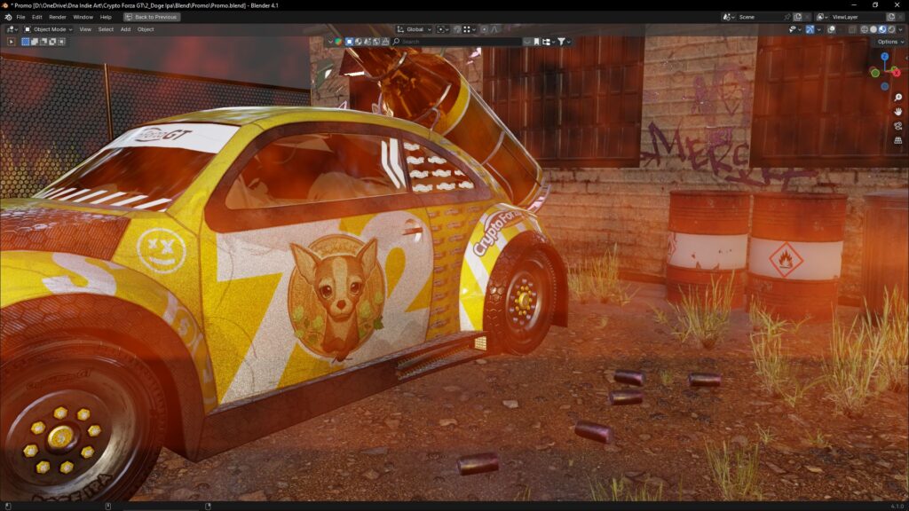 making of illustrator car nft 3d blender